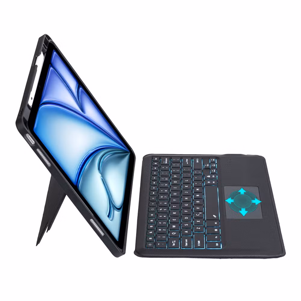 2-in-1 Integrated Keyboard Tablet Case for iPad Air 11 2024 M2 Multiple Standing Angles