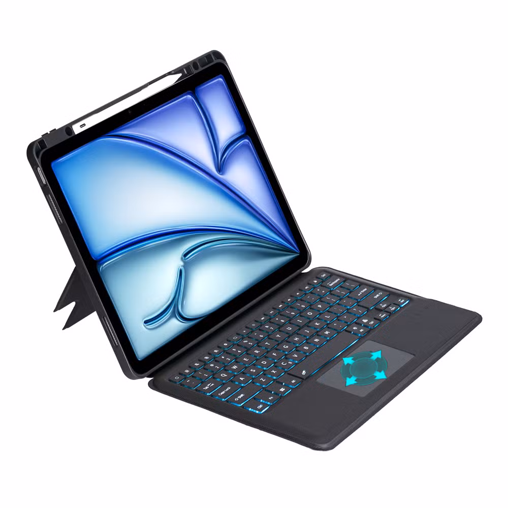 2-in-1 Integrated Keyboard Tablet Case for iPad Air 11 2024 M2 Multiple Standing Angles