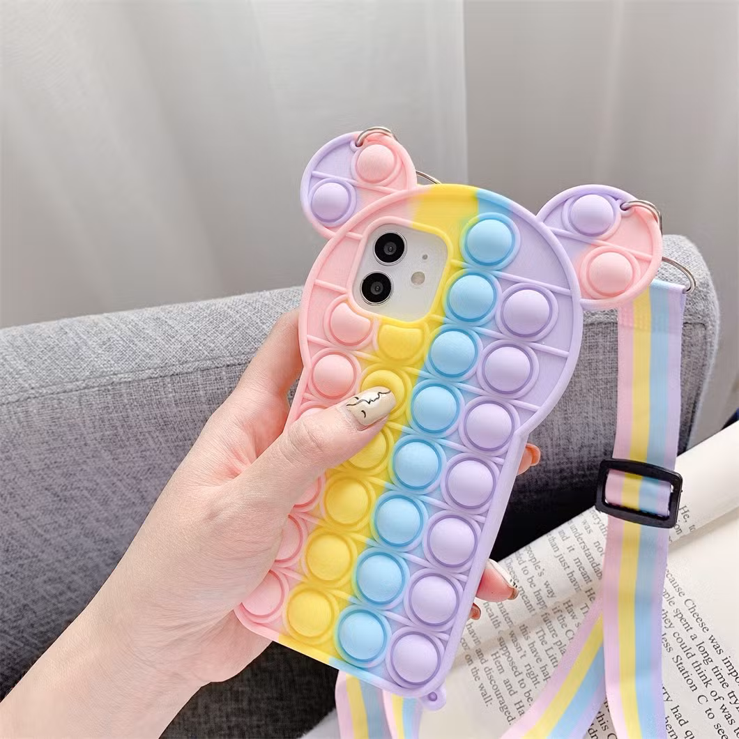 Custom OEM Designer Pop Bubble Silicone Bumper Case for iPhone