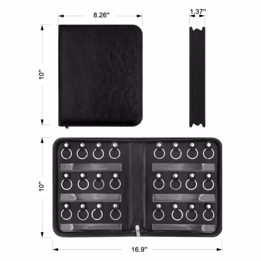 Leather Manager&Landlord Key Organizer Holder Folder Zippered Key Case