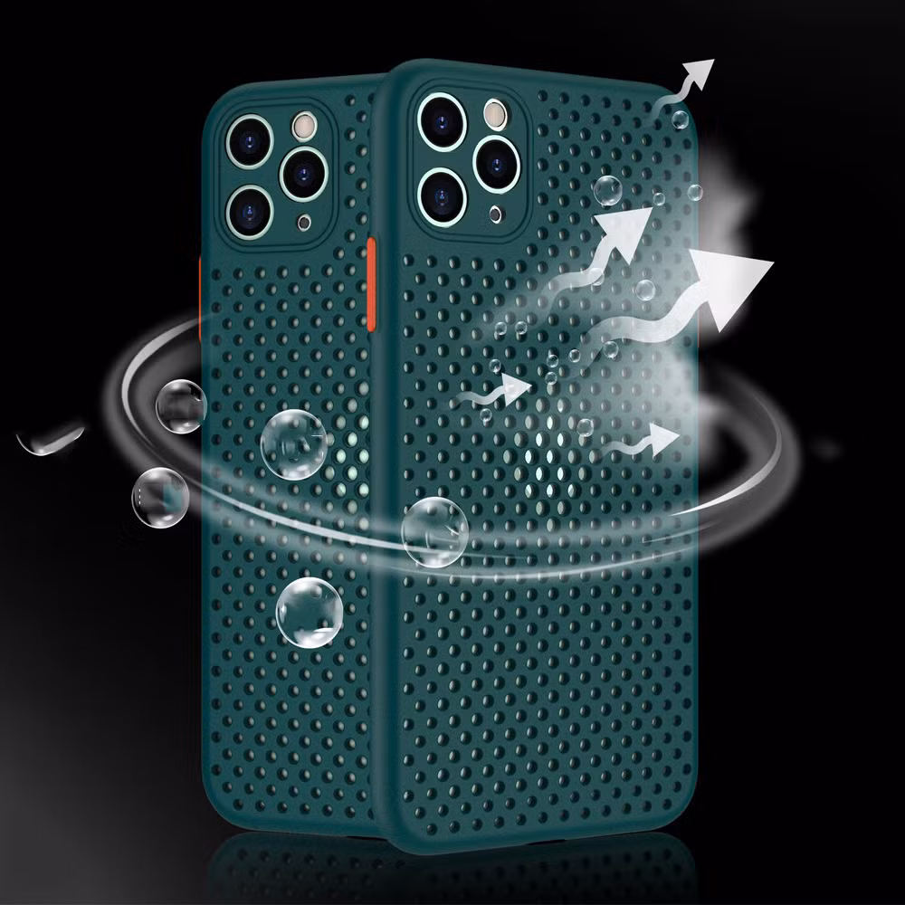 Cell Phone Case Heat Dissipation Slim TPU Honeycomb Mesh Breathable Phone Case