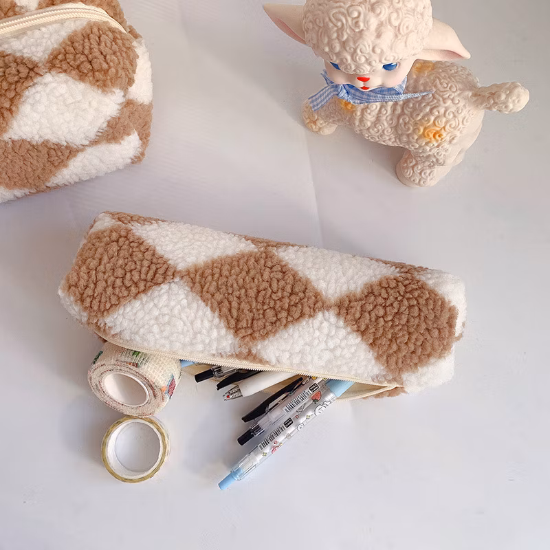 Promotional Flannel Zipper Originality Animal Pencil Bag Pencil Case for School & Office