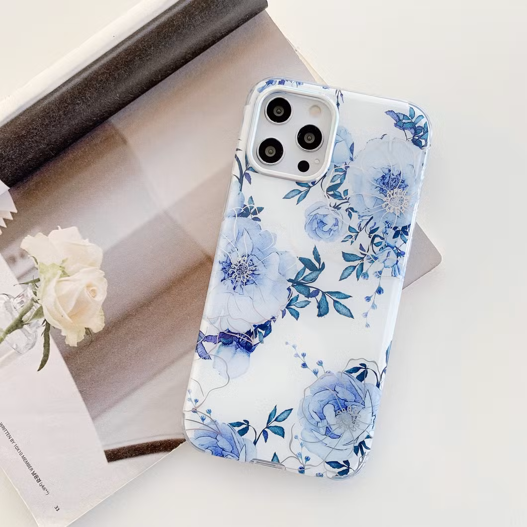 Creative Designed Cell Phone Accessories Phone Case Flower for iPhone 11 PRO Xs Max Xr Women Fashion IMD Floral Prints Phone Cover Product Supply