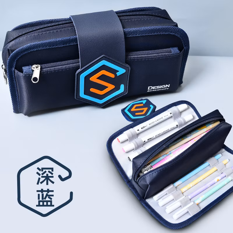 Promotional PVC Zipper Office Triangle Pencil Bag Pencil Case for Office