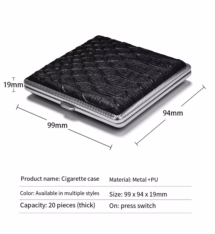 Metal Smoke Case 20PCS Custom Logo Elegant Vintage Tobacco Case