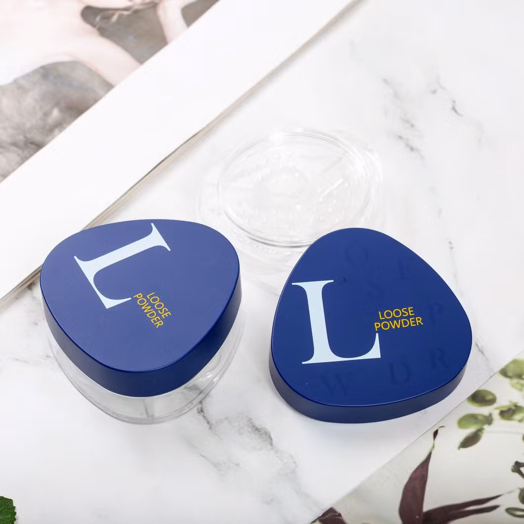 Factory Direct Triangular Blue Custom Logo Empty Loose Powder Case