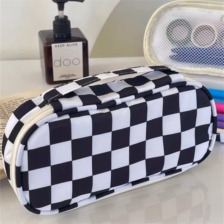 Custom Canvas Zipper Lovely Triangle Pencil Bag Pencil Case for Office