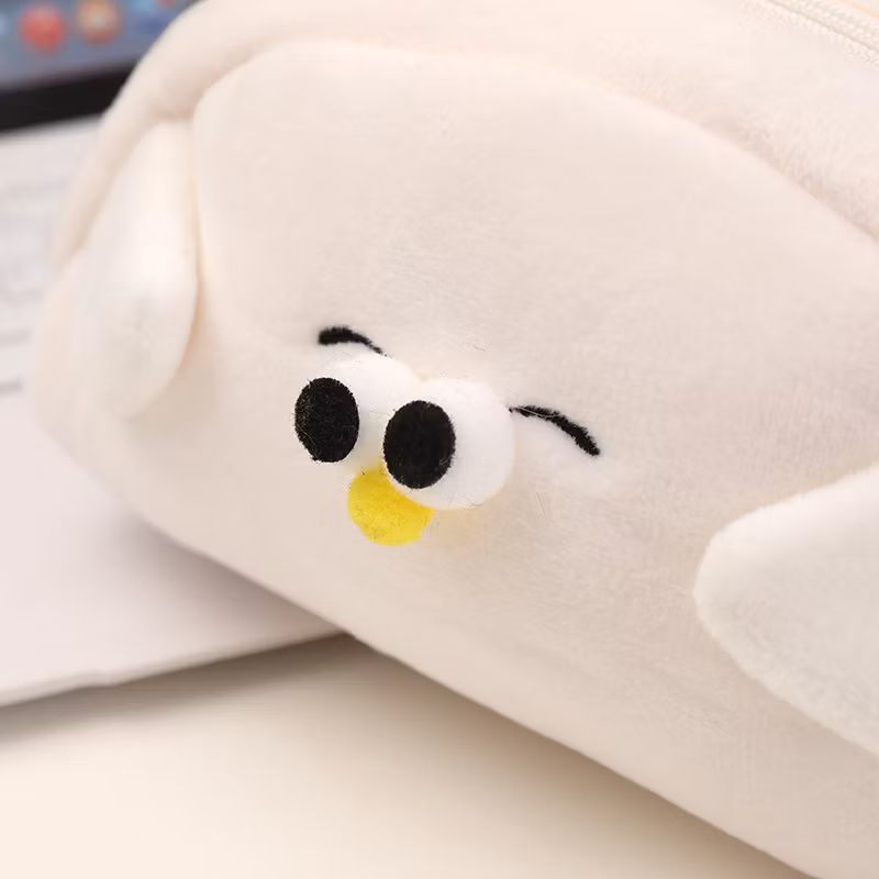 Factory Price Flannel Zipper Fashion Rectangular Pencil Bag Pencil Case for School & Office