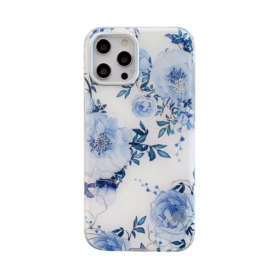 Creative Designed Cell Phone Accessories Phone Case Flower for iPhone 11 PRO Xs Max Xr Women Fashion IMD Floral Prints Phone Cover Product Supply