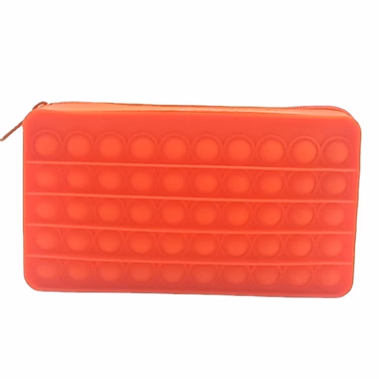 New Funny Compressive Popper Pencil Case Pop up Push Personalised Silicone Toys Kids Pencil