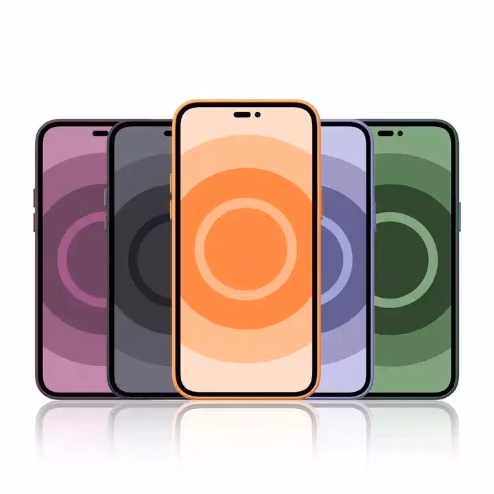 Official Logo Phone Case for iPhone 14/14 PRO/14 PRO Max Genuine Leather Case with Mag Magnetic Safe Case Pop up Animation Box Package