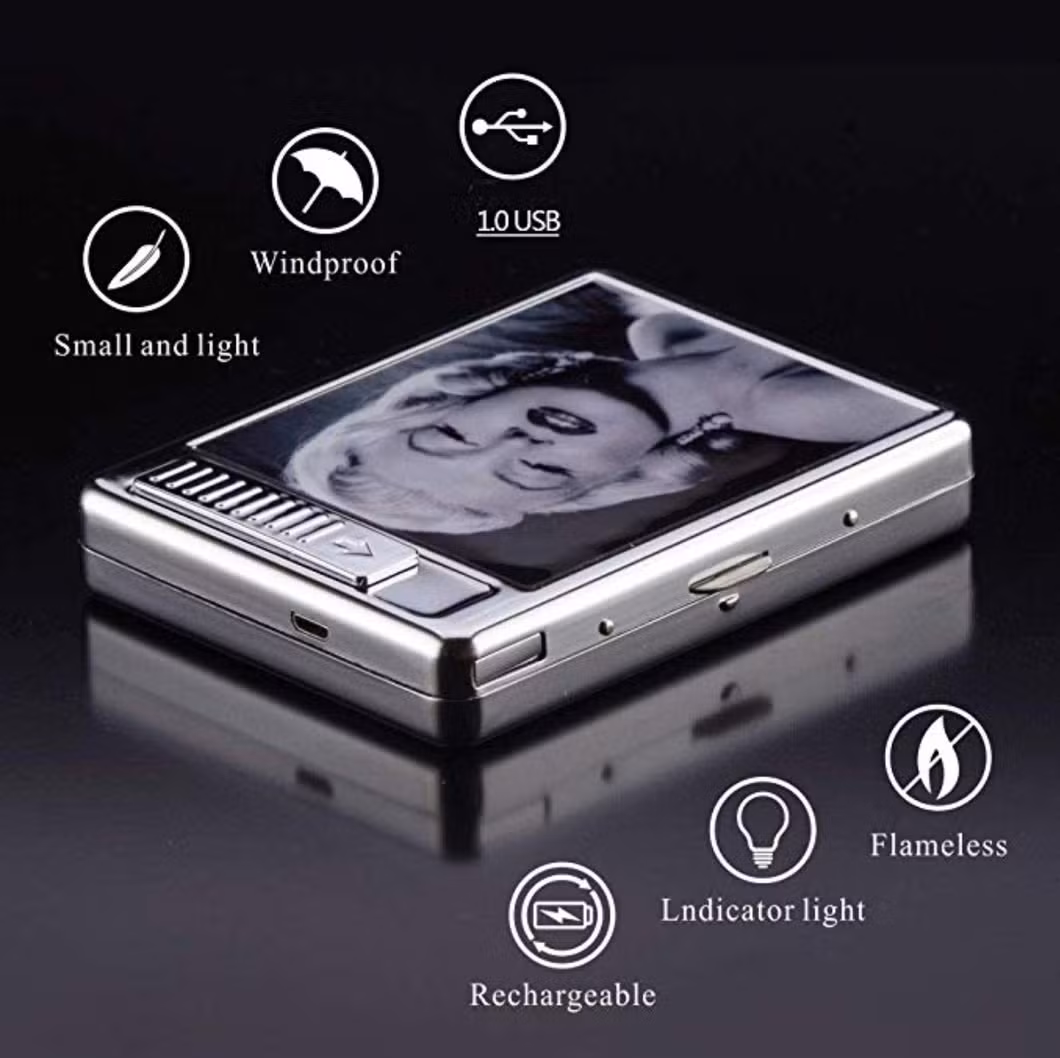 Elegant Cigarette Case Vintage with USB for King Size′s Cigarette