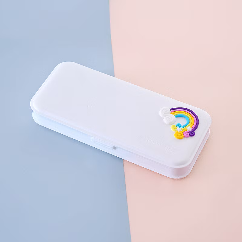Ins Hot Sale Matte Color Plastic Student Stationery Larger Storage Pencil Case