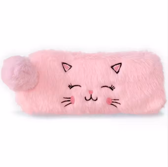 Manufacturer Wholesale Cartoon Plush Cat Pen Bag Cute Soft Student Pencil Case