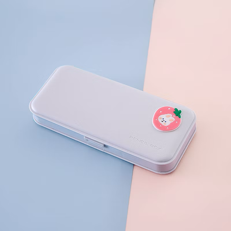 Ins Hot Sale Matte Color Plastic Student Stationery Larger Storage Pencil Case