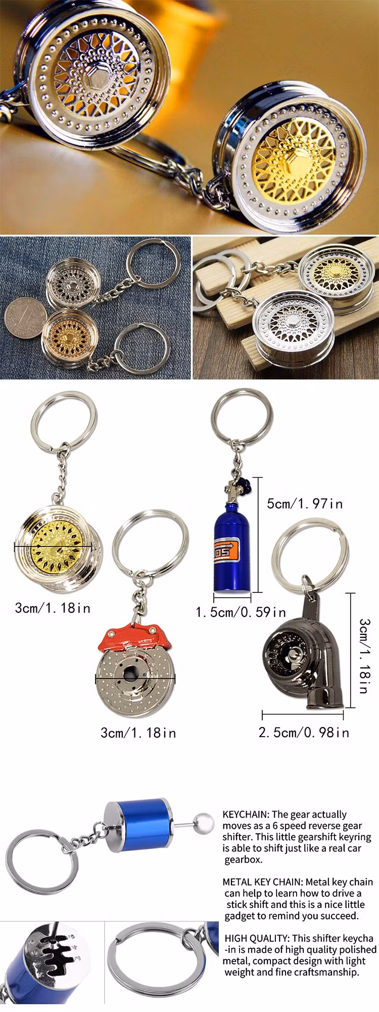 Pistol Bearbrick Mini Spoon Turbo Engine Metal Crafts Hot Selling Fashion Design Coloring 3D Plated Steel Material Keychain for Souvenir Gift