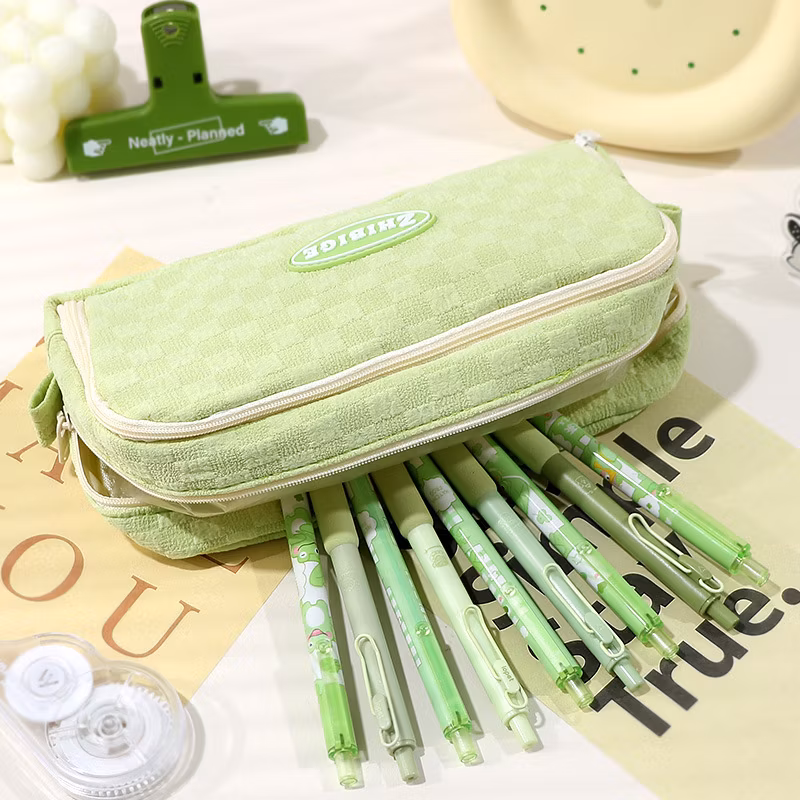 Colorful Large Storage Pencil Case Pen Bag with Zipper Large Capacity Cosmetic Bag High Appearance Stationery Pen Pouch