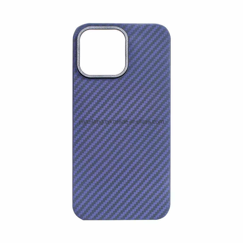 iPhone 14 PRO Max Mobile Phone Case Magsafe Carbon Fiber Fall Resistant Heat Dissipation Purple Coarse Lines Personality Phone Case