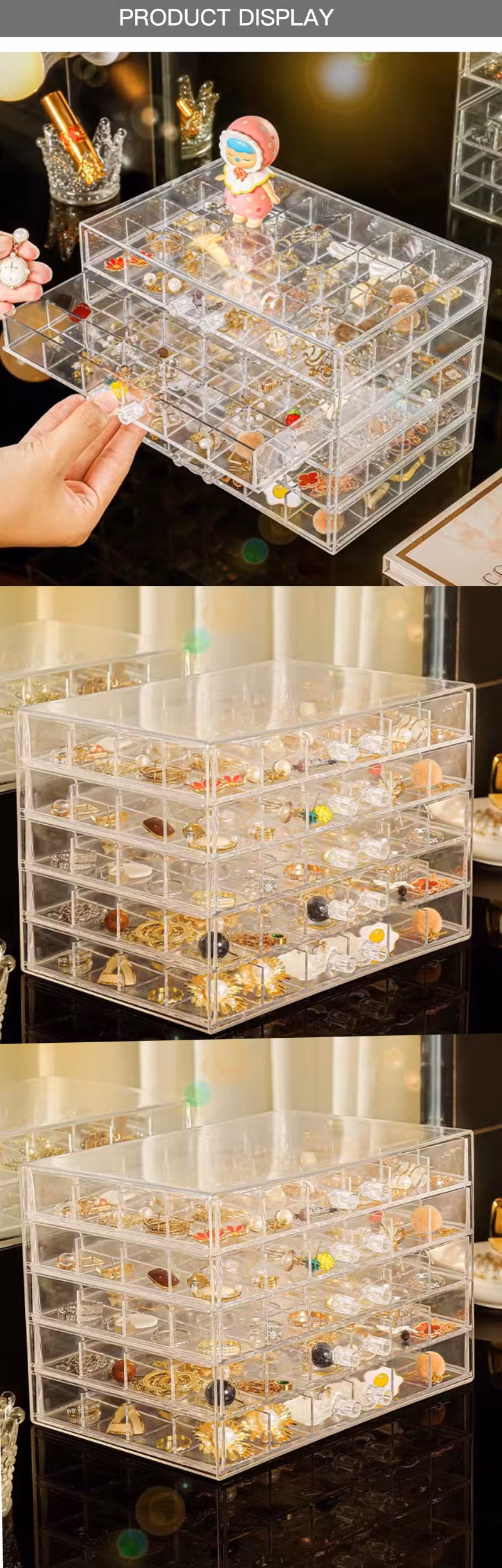 Custom Frost Unique Acrylic Jewelry Display Case