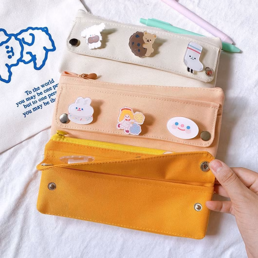 Wide Use Zipper Lovely Rectangular Pencil Bag Pencil Case for School & Office