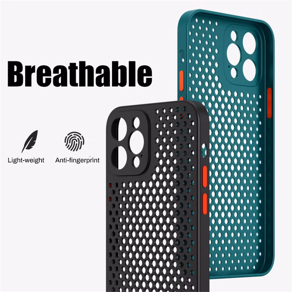 Cell Phone Case Heat Dissipation Slim TPU Honeycomb Mesh Breathable Phone Case