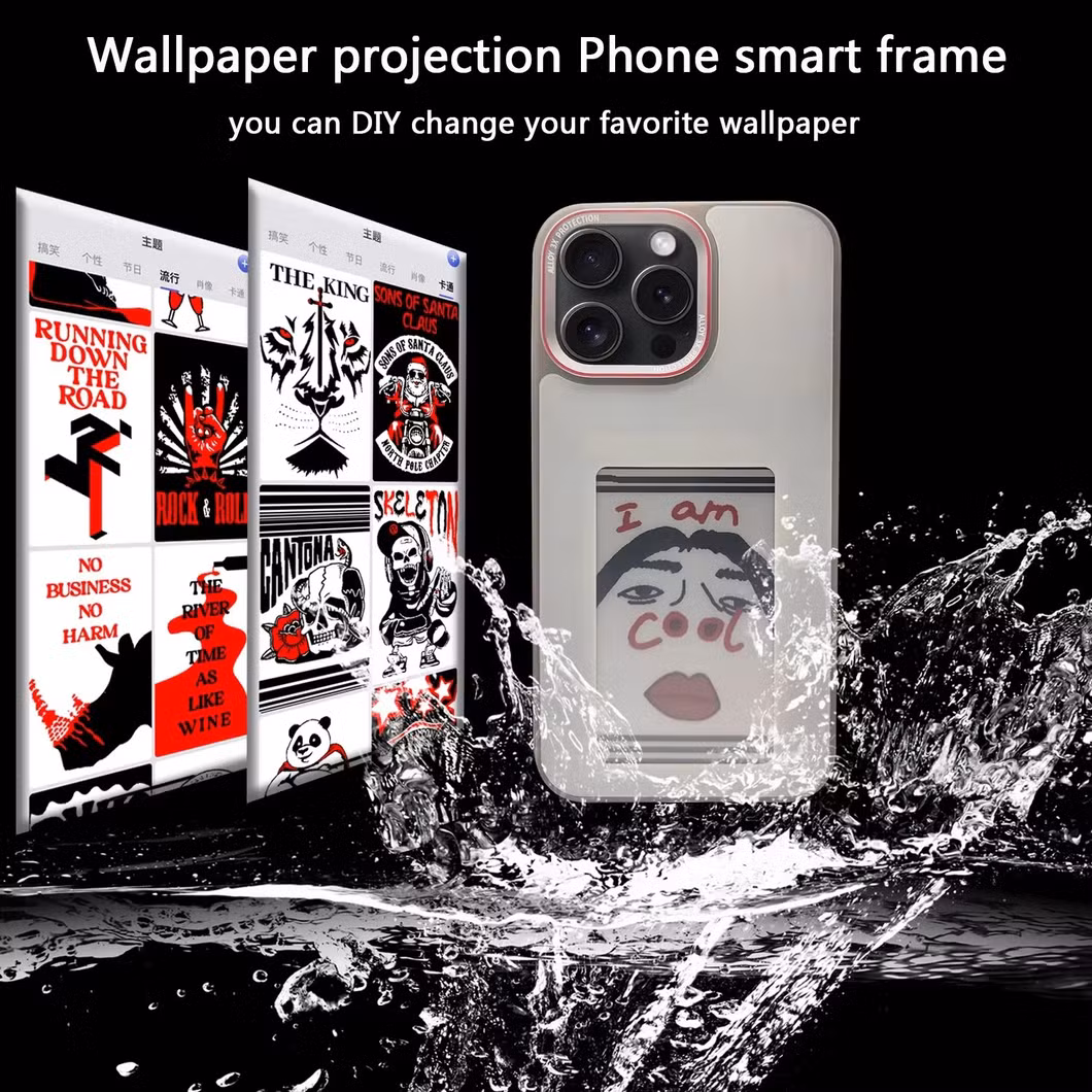 New Designer NFC Smart E Ink Screen Display Mobile Phone Case Cover for Phone 15 PRO Max - DIY Cases for Phone 14/13