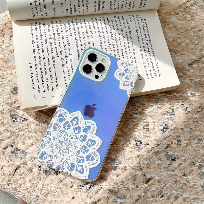 Flower Design Mandala Gradient Color Mobile Accessories Case Cheap Price Girl Phone Case Modern Phone Cases Wildflower Phone Case for Phone 7-13 PRO Max