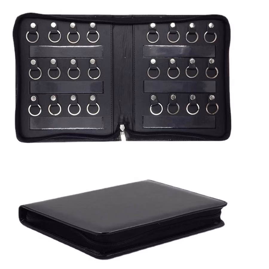 Leather Manager&Landlord Key Organizer Holder Folder Zippered Key Case