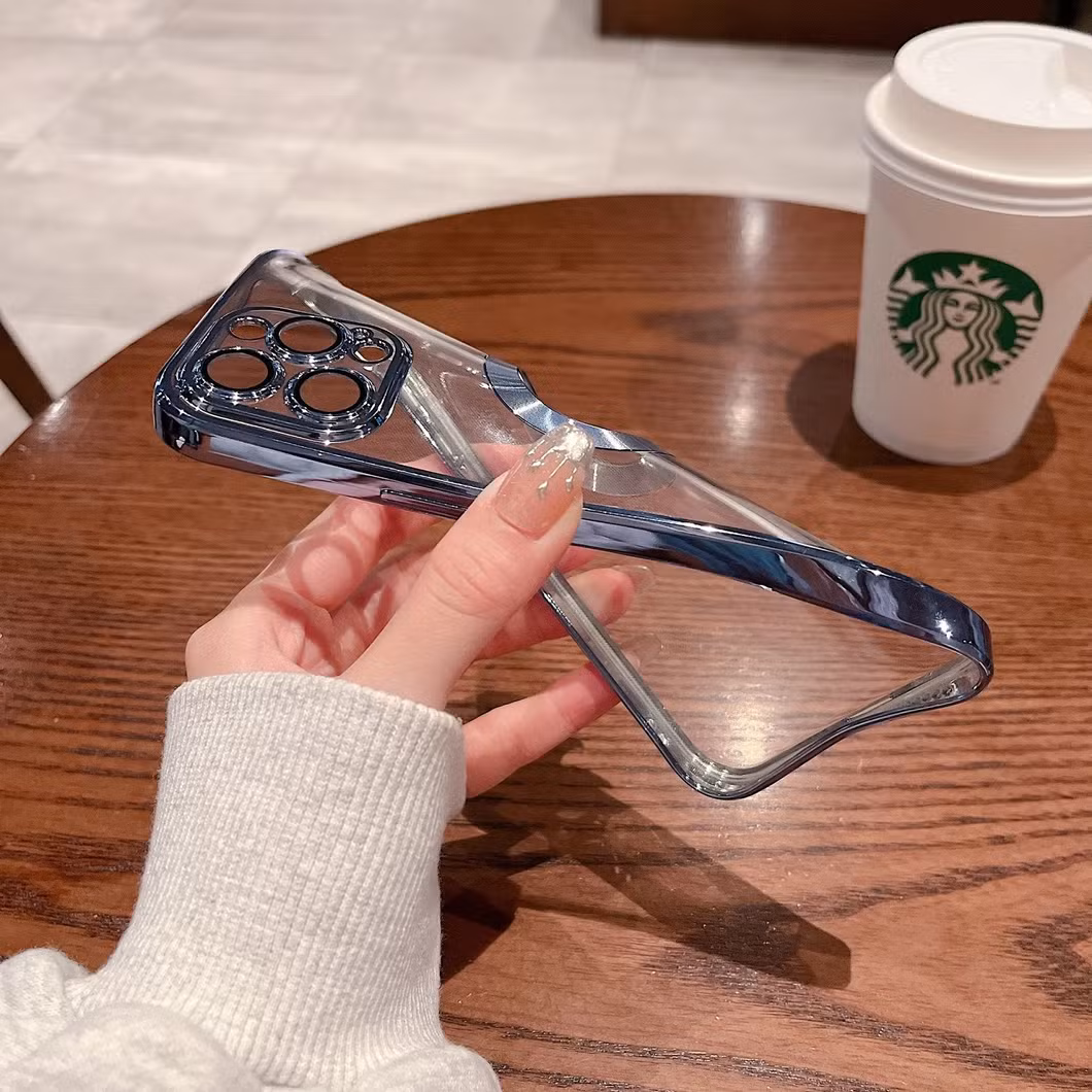 Make Your iPhone Look Fresh with This Transparent Black Flower Lens Phone Case!