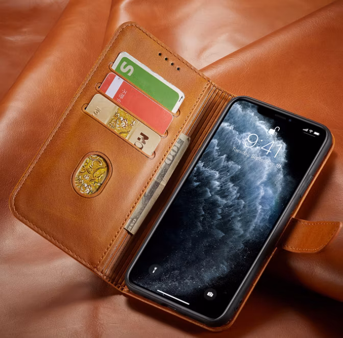 Customize Your Logo PU Faux Leather Full Cover Mobile Phone Cover Case for iPhone 6 6s 7 7s 8 Plus X Xr Xs Max 11 12 13 Min 14 15 PRO Max