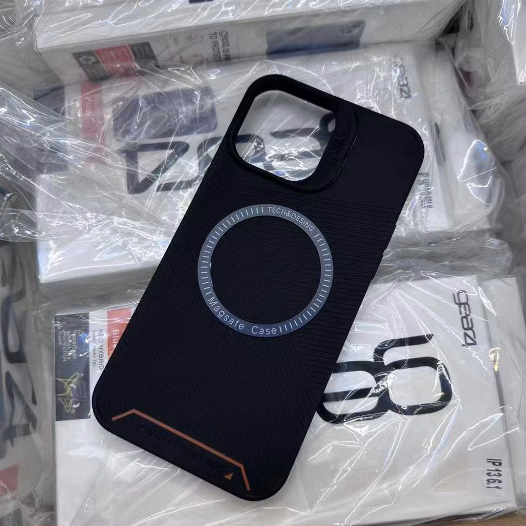 2023 High-End Soft TPU Black Blue Purple Mobile Phone Case for Phone 12 13 14 15 PRO Max Phone Protector Covers with Magsafe Strip Pattern