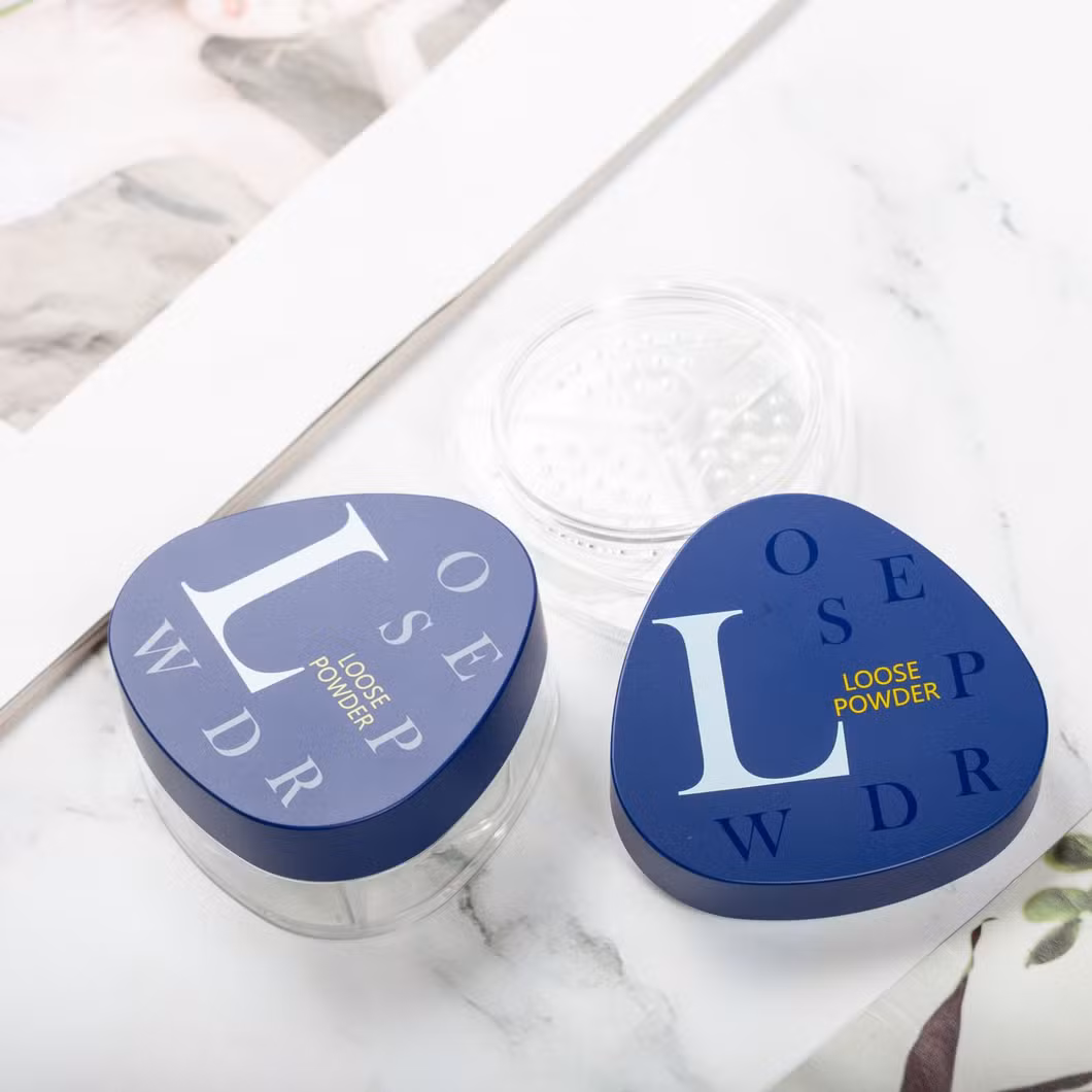 Factory Direct Triangular Blue Custom Logo Empty Loose Powder Case