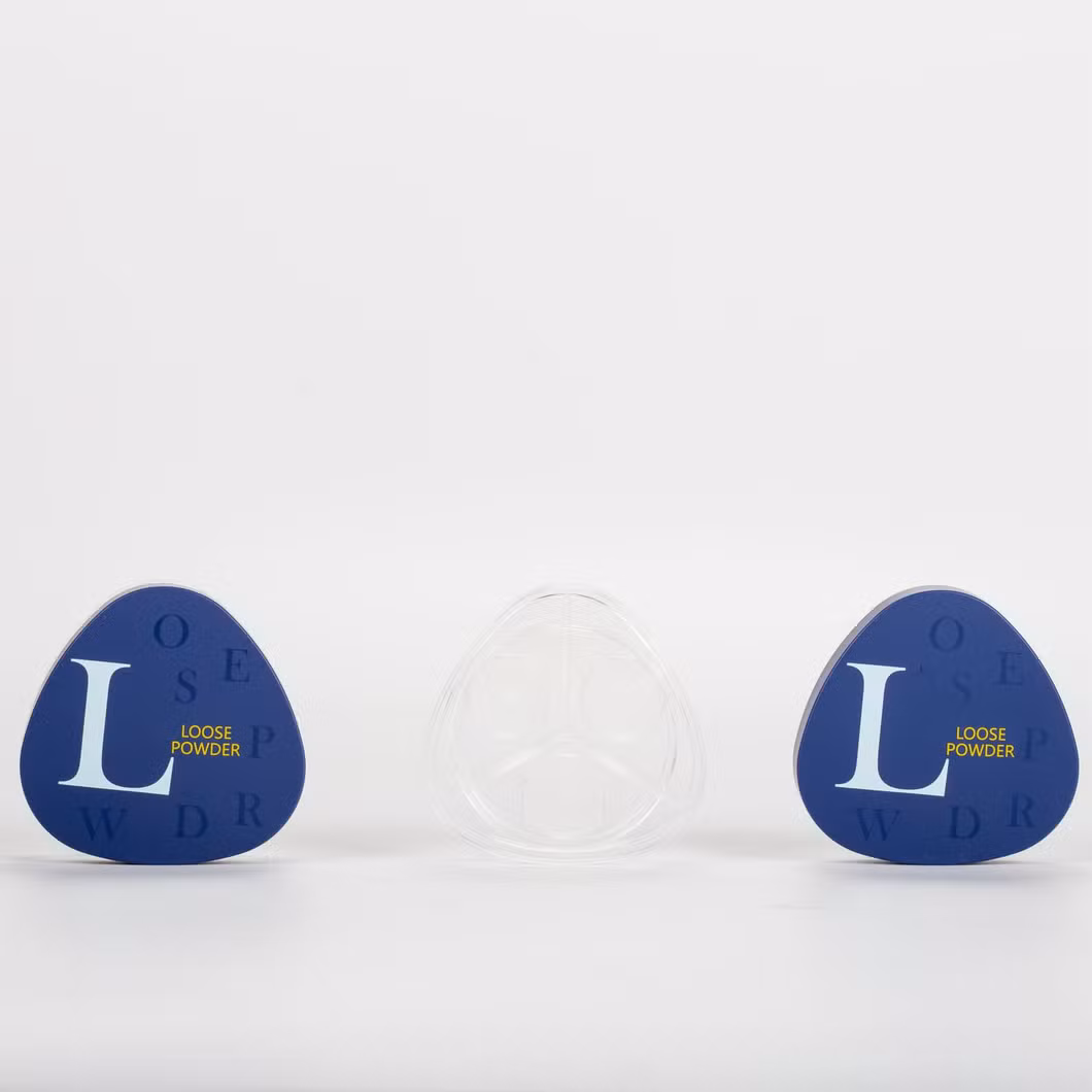 Factory Direct Triangular Blue Custom Logo Empty Loose Powder Case