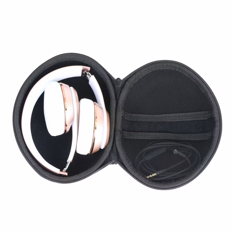 Custom Waterproof Shockproof Portable Hard Shell Carrying Storage EVA Earphone Case with Mesh Pocket