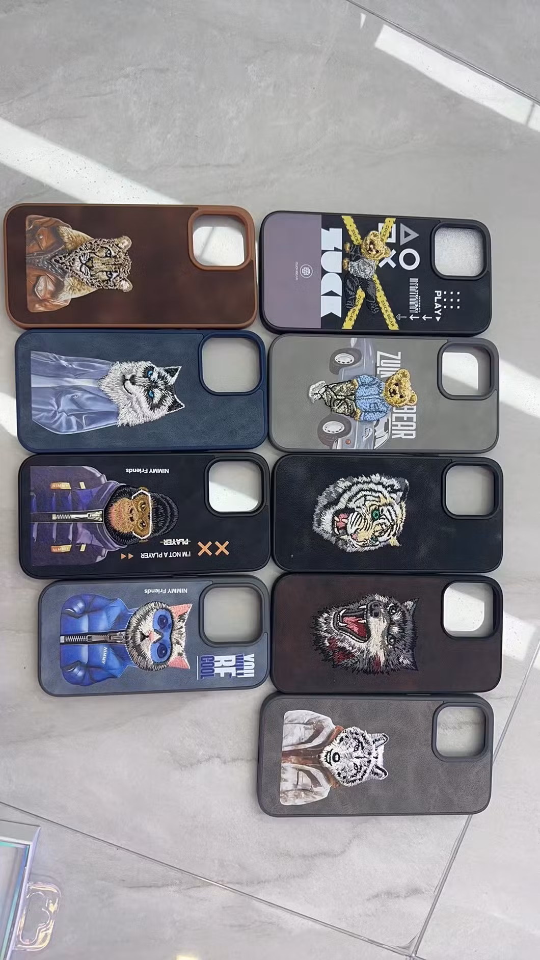 Originial Unique Custom Animal Pattem Leather Wrap Case for iPhone and Samsung Devices