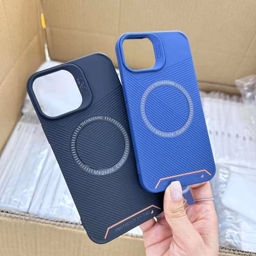 2023 High-End Soft TPU Black Blue Purple Mobile Phone Case for Phone 12 13 14 15 PRO Max Phone Protector Covers with Magsafe Strip Pattern