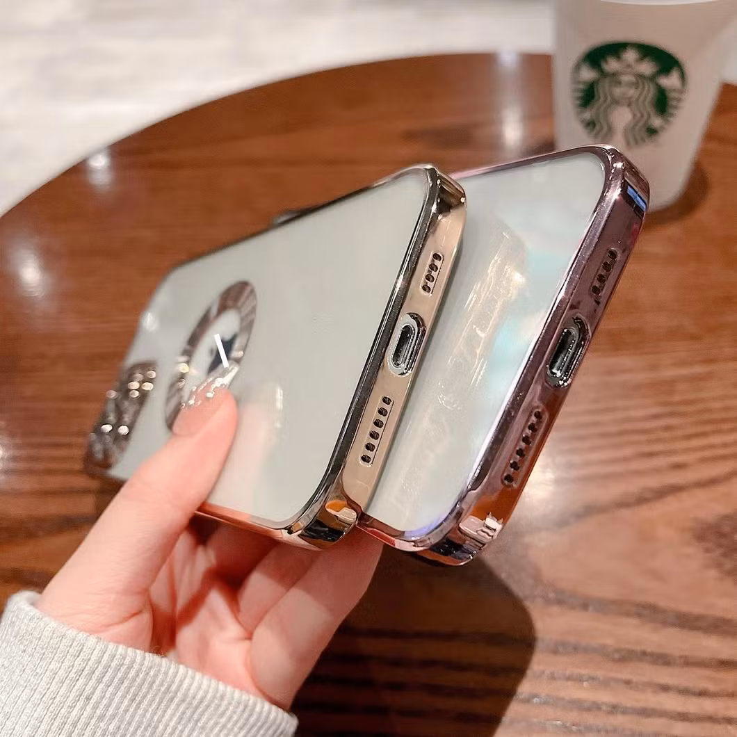 Make Your iPhone Look Fresh with This Transparent Black Flower Lens Phone Case!