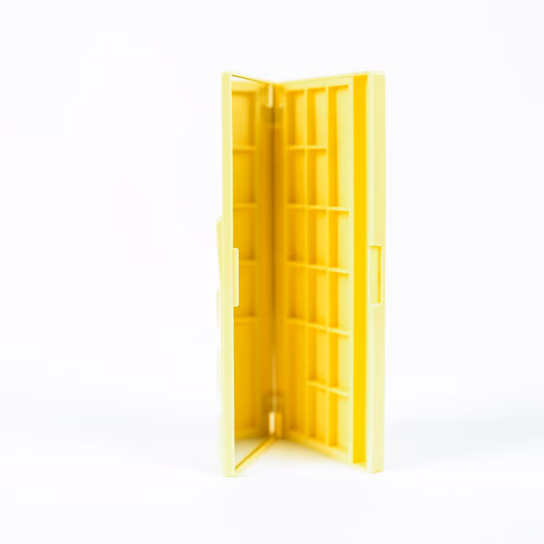 Skin Care Unique Shape Customized Eyeshadow Container Fashion Design ABS Yellow Eyeshadow Case
