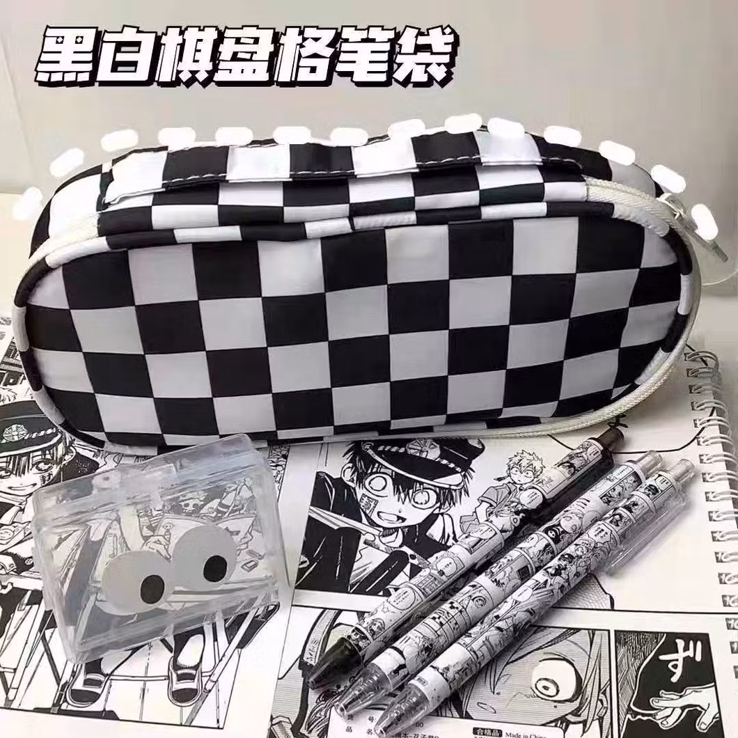 Custom Canvas Zipper Lovely Triangle Pencil Bag Pencil Case for Office