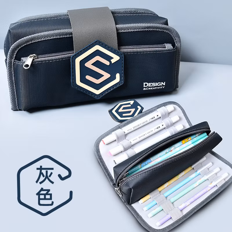 Promotional PVC Zipper Office Triangle Pencil Bag Pencil Case for Office