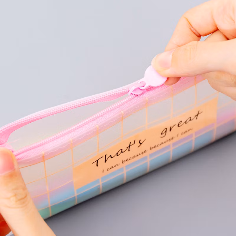 Custom Pet Zipper Lovely Circular Pencil Bag Pencil Case for Office