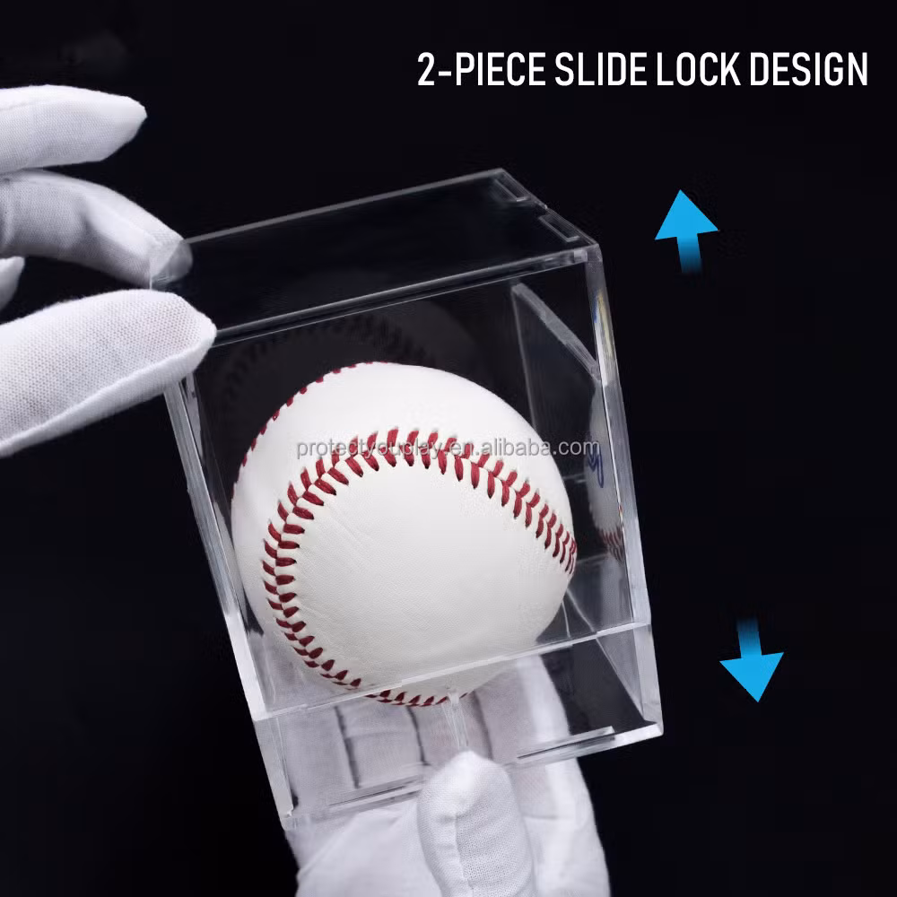 Baseball Bat Case with Blue Rubber Hexagon End Caps and Clear Tube
