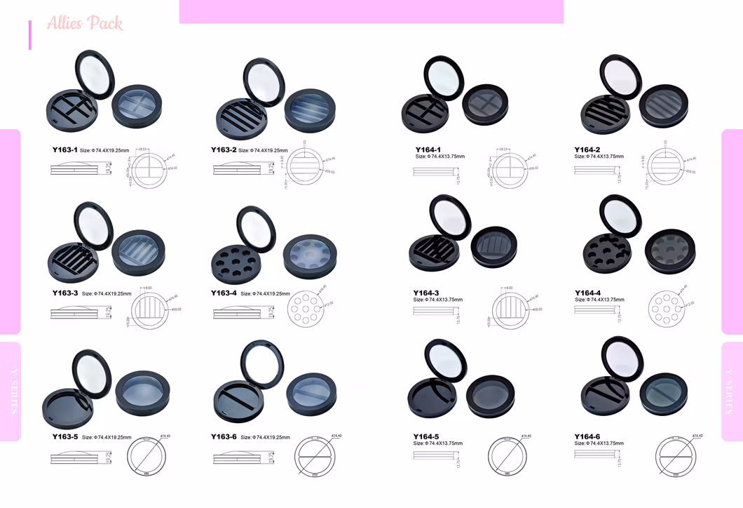 Y063 Cosmetic Box Unique Shape Multi Color Plastic Shading Palette Eyeshadow Case