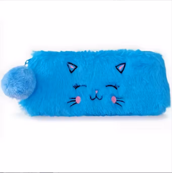 Manufacturer Wholesale Cartoon Plush Cat Pen Bag Cute Soft Student Pencil Case