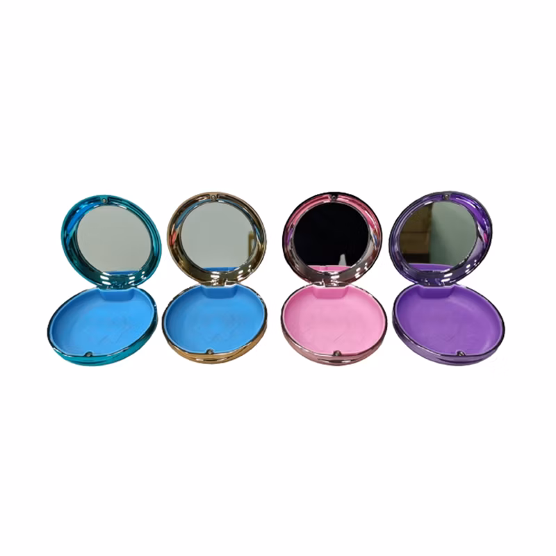 Portable Blue Dental Orthodontic Braces Storage Case with Mirror for Travel