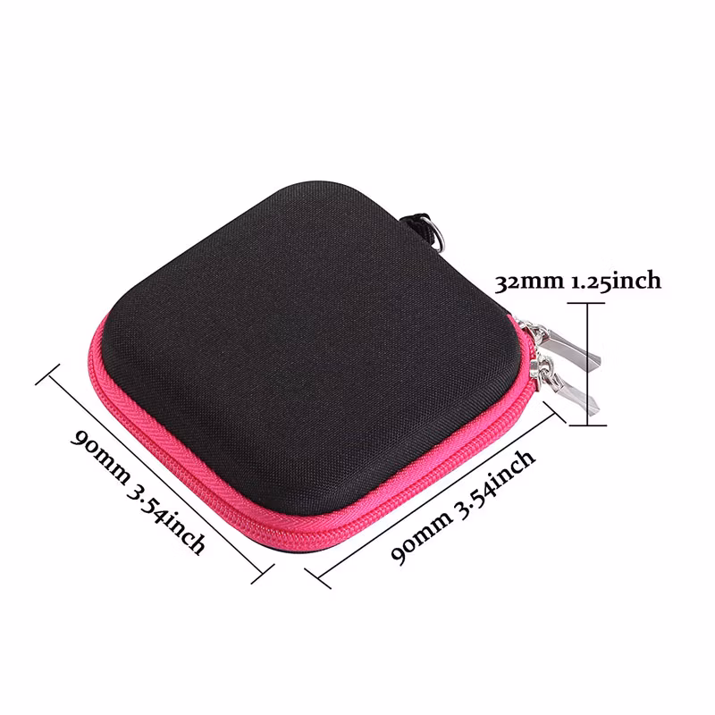 Custom Portable Shockproof Mini EVA Earphone Case with Mesh Pocket for Cable