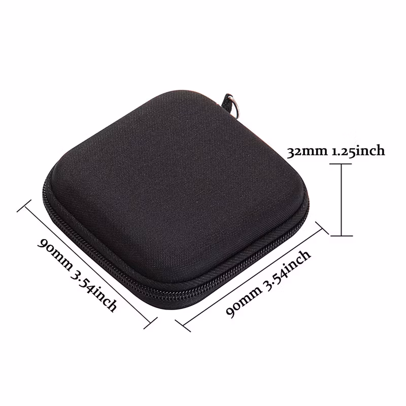Custom Portable Shockproof Mini EVA Earphone Case with Mesh Pocket for Cable