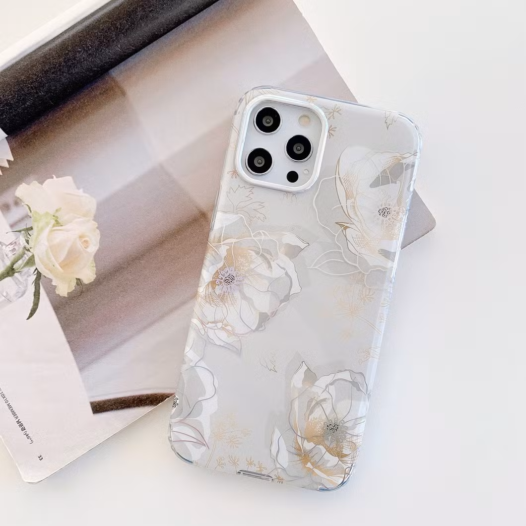 Creative Designed Cell Phone Accessories Phone Case Flower for iPhone 11 PRO Xs Max Xr Women Fashion IMD Floral Prints Phone Cover Product Supply