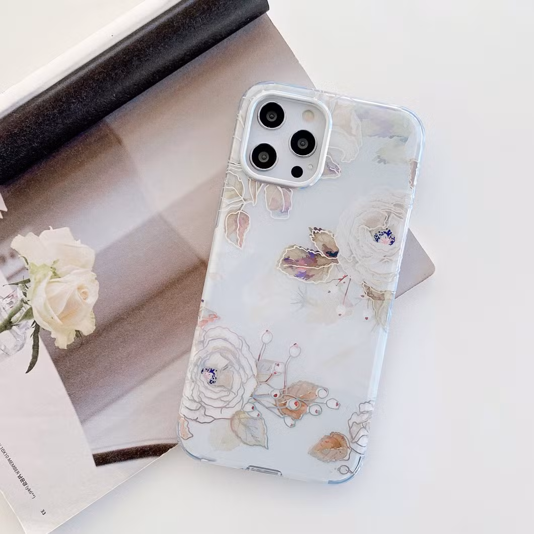 Creative Designed Cell Phone Accessories Phone Case Flower for iPhone 11 PRO Xs Max Xr Women Fashion IMD Floral Prints Phone Cover Product Supply