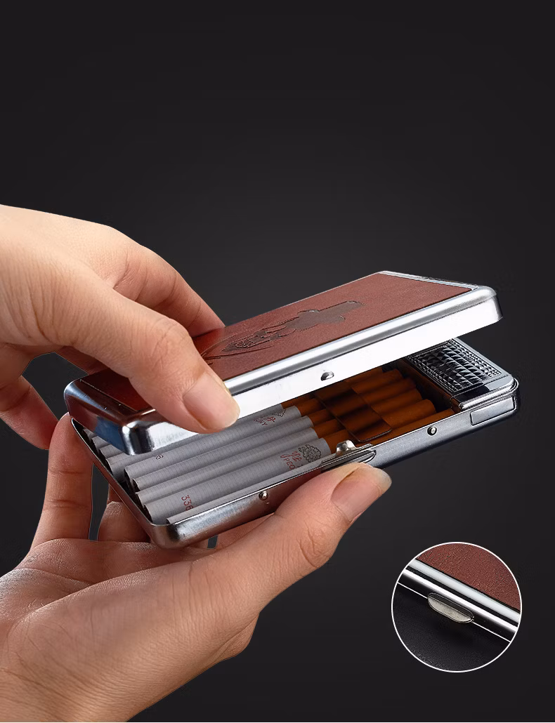 Elegant Cigarette Case Vintage with USB for King Size′s Cigarette